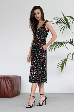 Сарафан "Енні" чорний квіти